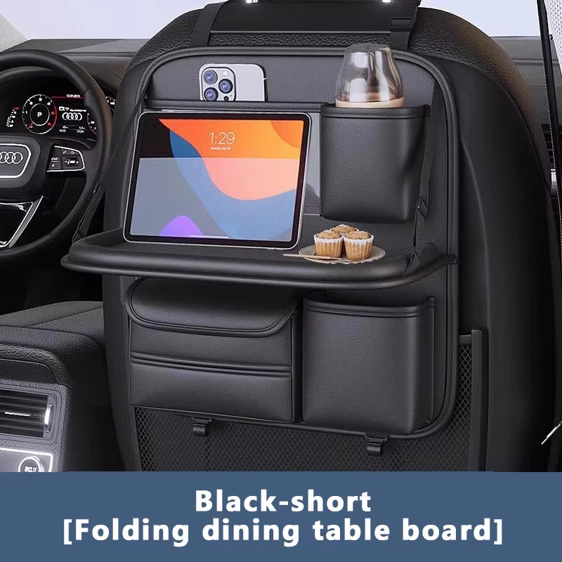 Car Seat Back Organizer Auto Back Seat Storage Bag with Foldable Table Tray Tablet Holder Tissue Box Car Accessories