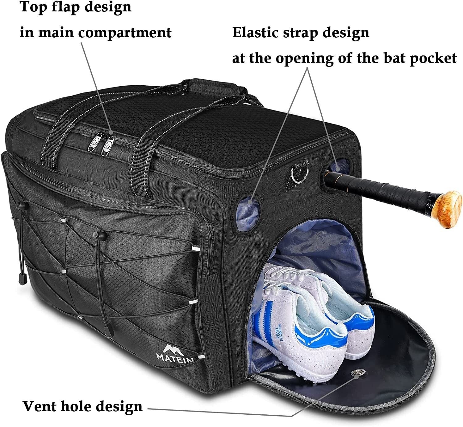 Baseball Softball Bag Extra Large Catchers Gear Duffle Bag Vented Shoes
