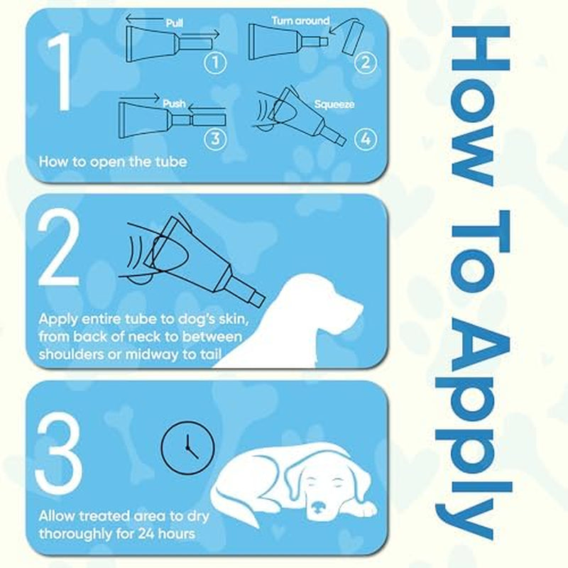 Flea and Tick Prevention for Dogs: Flea & Tick Topical for Medium Dogs 23-44 Lbs, 6 Dose Flea and Tick Prevention for 6 Months (6 Pack)