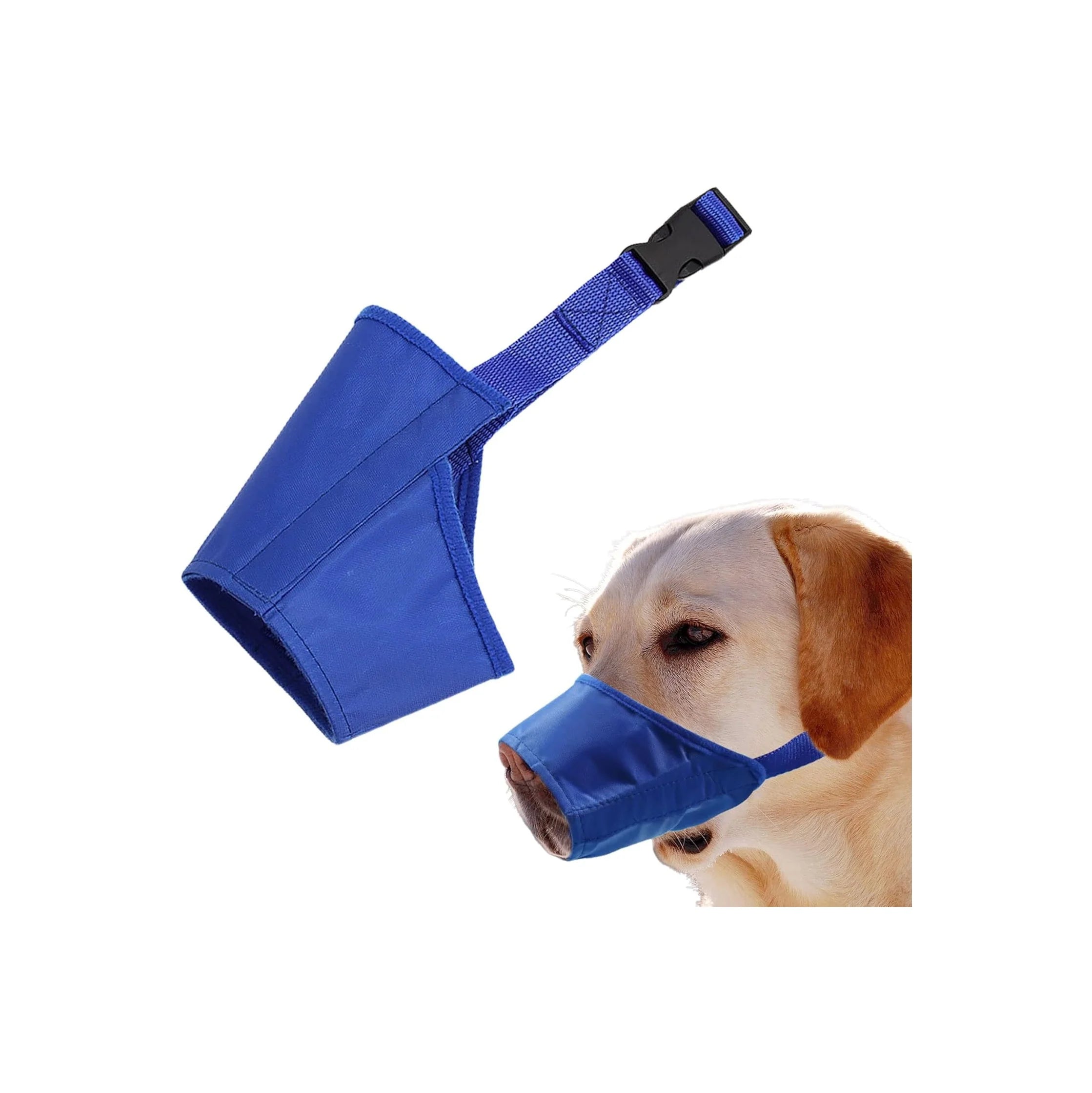 Dog Muzzle, Soft Anti-Biting Barking Chewing Muzzle, Breathable Waterproof Adjustable Muzzle for Small Medium Dogs,Blue