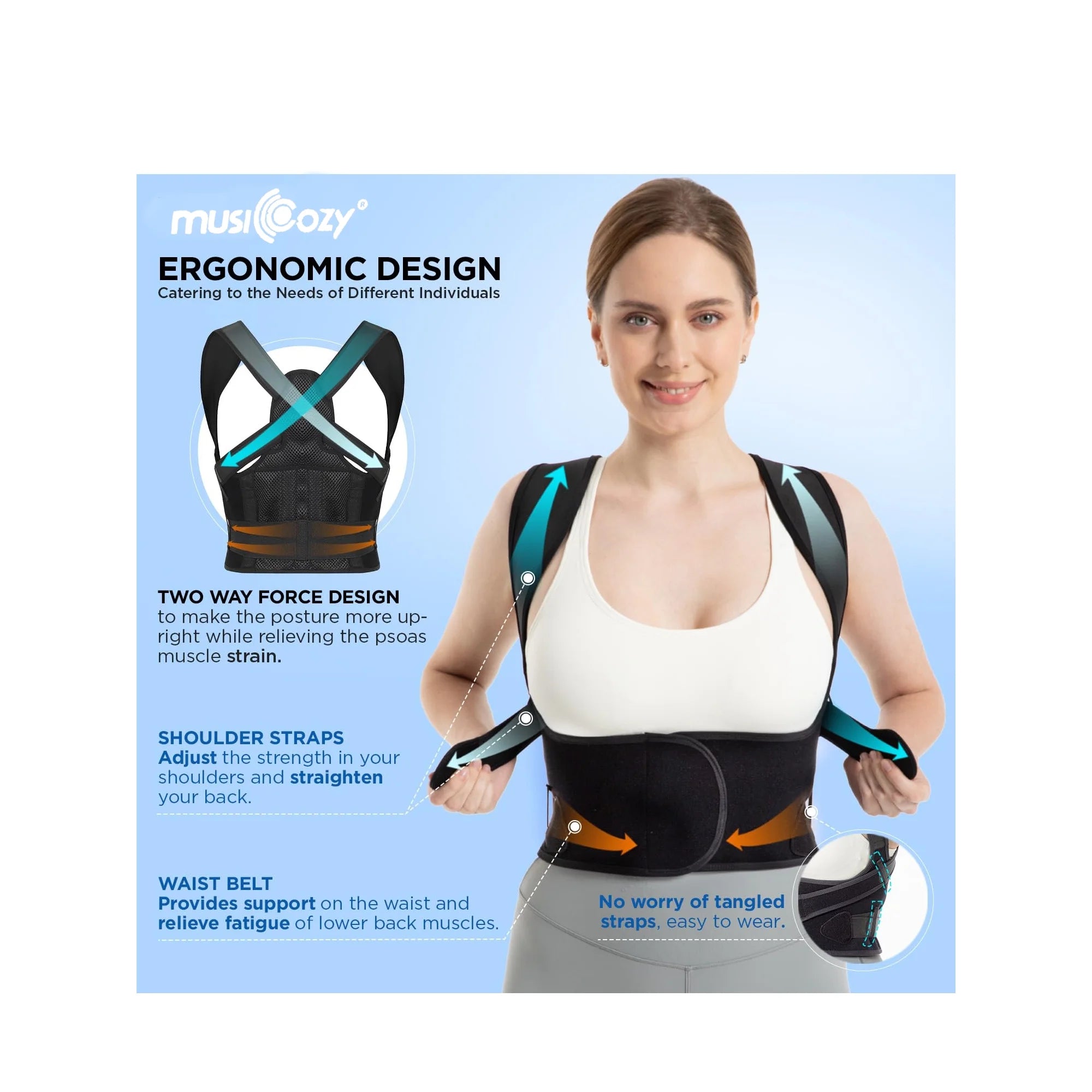 Back Brace Posture Corrector for Women and Men, Back Straightener Posture Corrector, Scoliosis and Hunchback Correction, Back Pain, Spine Corrector, Support, Adjustable Posture Trainer, L
